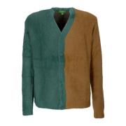 HUF Mjuk Brun Cardigan Tröja Knappstängning Multicolor, Herr