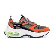 Dsquared2 Vibrant Orange Green Suede Sneakers Multicolor, Herr