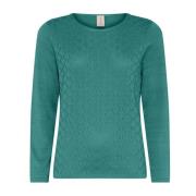 Skovhuus Feminine O-Neck Pullover Blus Murgrön Green, Dam