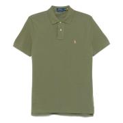 Ralph Lauren Anpassad slim fit bomullsmesh polotröja Green, Herr