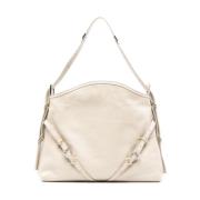 Givenchy Axelväska med logospänne detalj Beige, Dam