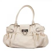 Salvatore Ferragamo Pre-owned Pre-owned Laeder handvskor White, Dam