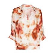 Marie Méro Rosa Tie Dye Blus Tunika Pink, Dam