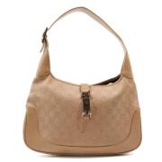 Gucci Vintage Pre-owned Canvas axelremsvskor Beige, Dam