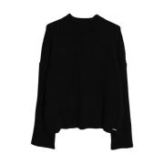 Aim'n Black Rib Knit Sweater Black, Dam