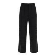 Ganni Justerbara Twill Cargo Byxor Black, Dam