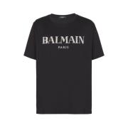 Balmain Vintage Crystal Embellished T-Shirt Black, Herr