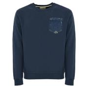 Roy Roger's Denim Heart Pocket Sweatshirt Blue, Herr