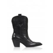 Dwrs Elegant Western Boot i svart läder Black, Dam