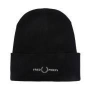 Fred Perry Svarta stiliga hattar för män Black, Herr