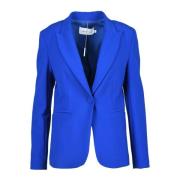 Simona Corsellini Elegant Jacka med Polyesterblandning Blue, Dam