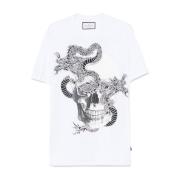 Philipp Plein Avslappnad Bomull T-shirt White, Herr