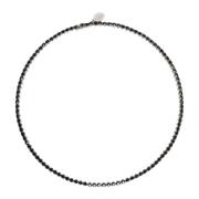 Max Mara Weekend Svart Metall och Strass Halsband Black, Dam