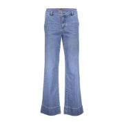 Geisha Highwaist Flare jeans med fickor Blue, Dam