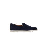 Tod's Blå Mocka Penny Loafers Blue, Dam