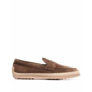 Tod's Brun Läder Platt Slip-On Skor Brown, Herr