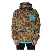 Dolce & Gabbana Brun Camo Windbreaker Jacka med Logo Brown, Herr