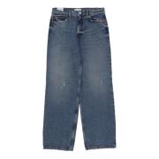 Amish Hög Midja Denim Jeans Blue, Dam