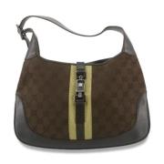 Gucci Vintage Pre-owned Canvas axelremsvskor Brown, Dam