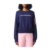 Love Moschino Lyxig Komfort Sweatshirt för Kvinnor Blue, Dam