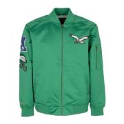 Mitchell & Ness Philadelphia Eagles Lätt Satin Bomberjacka Green, Herr