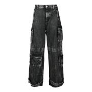 Icon Denim Bomull Denim Byxor Black, Dam