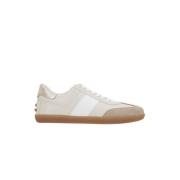 Tod's Beige Mocka Lågtoppsneakers med Guld Detalj Beige, Dam