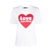 Love Moschino Stilfull Dam T-Shirt W4F154Am4405 White, Dam