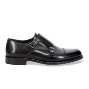 Sangiorgio Svarta Monk Strap Läderskor Black, Herr