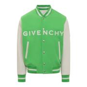 Givenchy Varsity Yllejacka med Narvstruktur Green, Herr