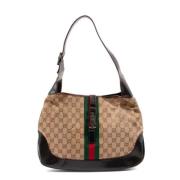 Gucci Vintage Pre-owned Canvas axelremsvskor Brown, Dam