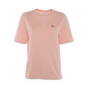 Lacoste Bekväm och snygg dam T-shirt i vacker rosa Pink, Dam