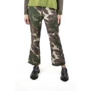 Maliparmi Camouflage Byxor Aw24 Kollektion Green, Dam