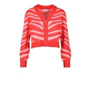 Weili Zheng Mjuk Mohair Blandning Cardigan Red, Dam