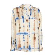 Marie Méro Tie Dye Blus Tunika Beige, Dam