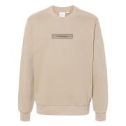 Calvin Klein Broderad Logosweatshirt i Färsk Lera Brown, Herr