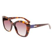 Longchamp Brun Acetat Solglasögon Filter 3 Brown, Dam