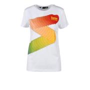 Love Moschino Bomullst-shirt med snygg design White, Dam