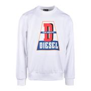 Diesel Bomullsblandning Snygg Stickad Topp White, Herr