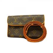 Louis Vuitton Vintage Pre-owned Tyg crossbodyvskor Brown, Dam