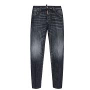 Dsquared2 Svarta Jeans med Faded Effekt och Logga Gray, Herr