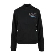 Love Moschino Stilfull Svart Dragkedja Sweatshirt Black, Dam