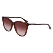 Longchamp Brun Acetat Solglasögon Kategori-2 Brown, Dam