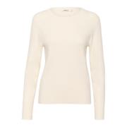 Soaked in Luxury Grundläggande Pullover Stickad Whisper White White, D...