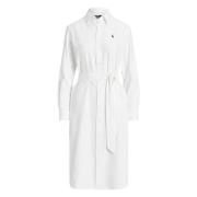 Polo Ralph Lauren Vit Bomull Midi Klänning White, Dam