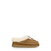 UGG Brun Mocka Platta Skor med Broderade Detaljer Brown, Dam