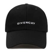 Givenchy Svart Broderad Keps Stilfullt Uttalande Black, Herr