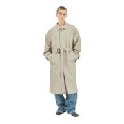 Maison Margiela Bomull Trenchcoat med Förlängda Manschetter Beige, Her...