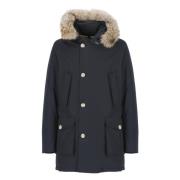 Woolrich Blå Bomullsparka med Huva Blue, Herr