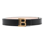 Balmain Kalvskinn Svart B-Bälte Black, Dam